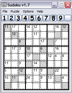 Sudoku Puzzle Generator screenshot showing Killer Sudoku