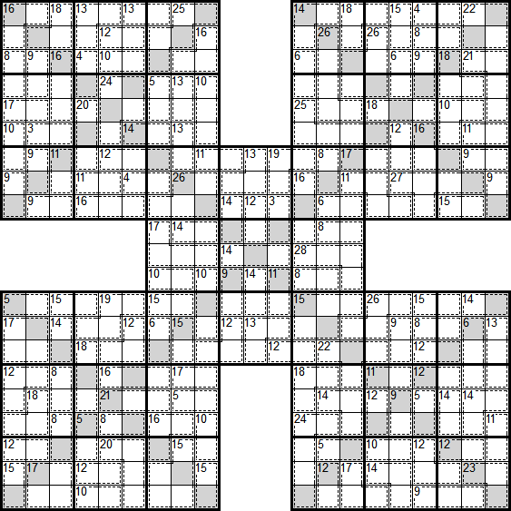 Killer Sudoku 9x9 - Difícil - Volume 4 - 270 Jogos