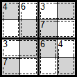 Sample 4x4 Killer Sudoku X puzzle