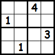Sample 4x4 Sudoku puzzle