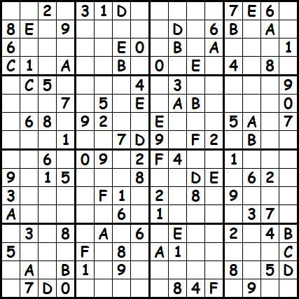 Sample 12x12 Sudoku puzzle