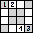 Sample 4x4 Sudoku X puzzle