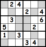 Sample 6x6 Sudoku X puzzle